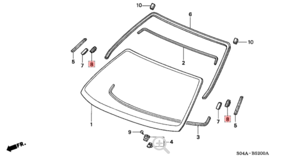 Honda Civic EK Fastener B Windshield *PAIR*