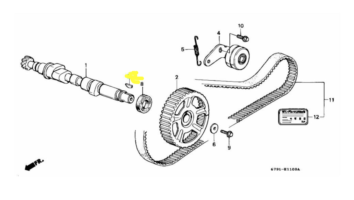 B/D/F/H Series Camshaft Key Way